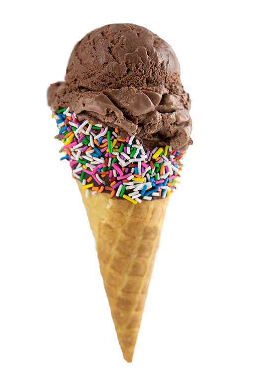 Sweet Lou's Chocolate - Shaw's Ice Cream in a waffle cone