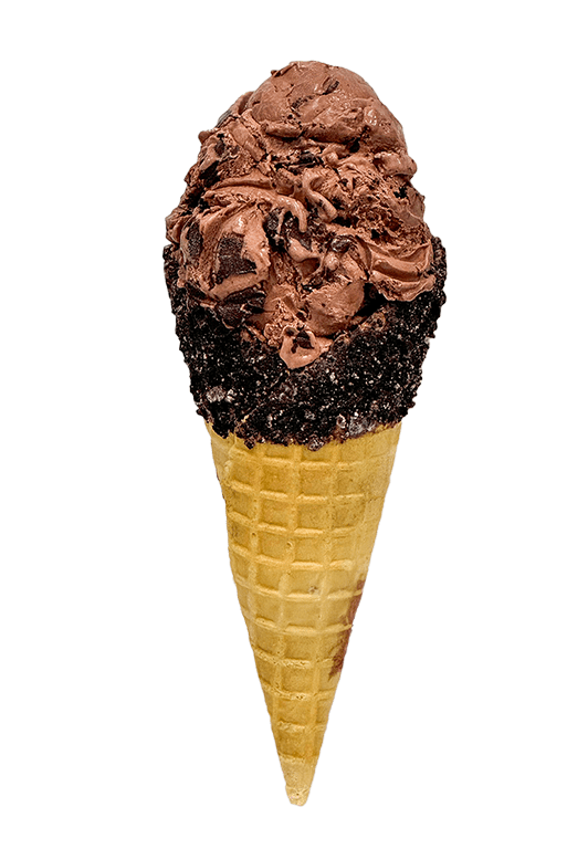 Sweet Lou's Death By Chocolate - Shaw's Ice Cream in a waffle cone