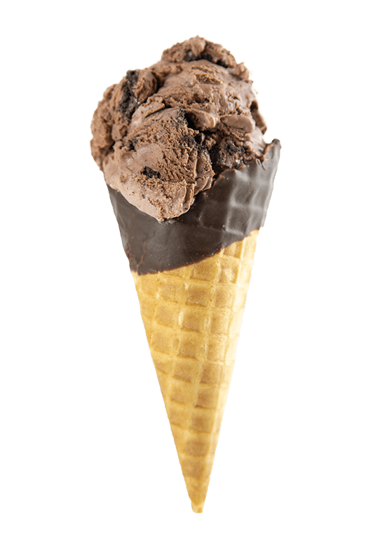 Sweet Lou's Double Stuffed Cookie - Shaw's Ice Cream in a waffle cone