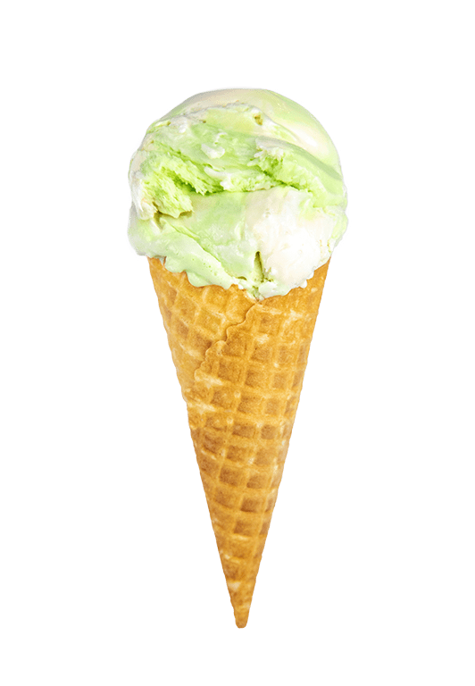 Sweet Lou's Key Lime - Shaw's Ice Cream in a waffle cone