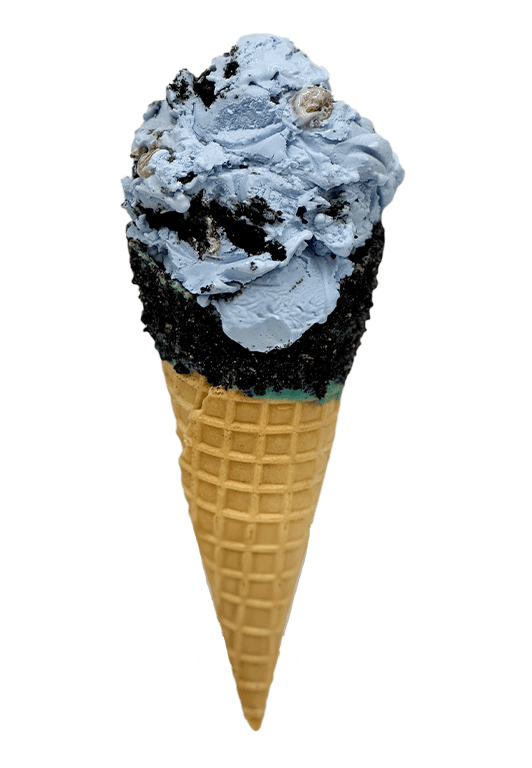 Sweet Lou's Monster Cookie - Shaw's Ice Cream in a waffle cone