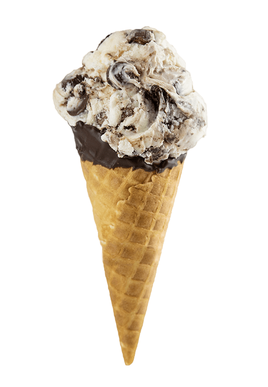 Sweet Lou's Moose Tracks - Shaw's Ice Cream in a waffle cone