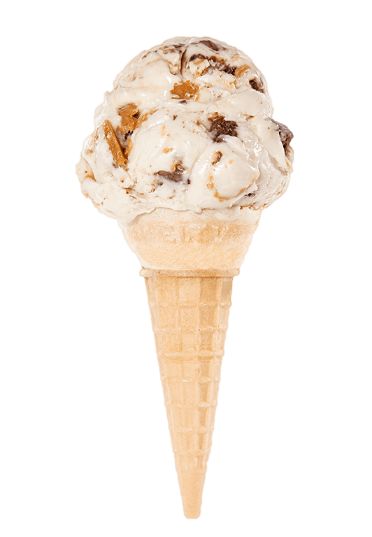 Sweet Lou's Peanut Butter Brownie - Shaw's Ice Cream in a waffle cone