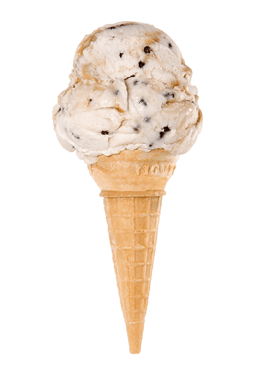 Sweet Lou's Salted Caramel Coffee - Shaw's Ice Cream in a waffle cone