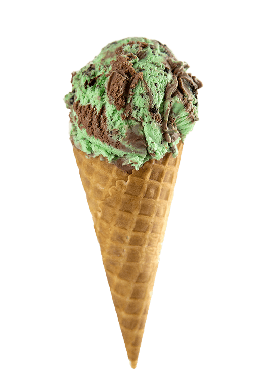 Sweet Lou's Polar Eclipse - Shaw's Ice Cream in a waffle cone