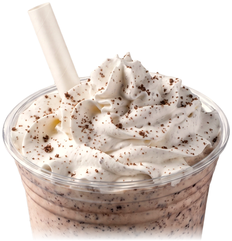 Sweet Lou's cookies and cream milkshake topped with whipped cream