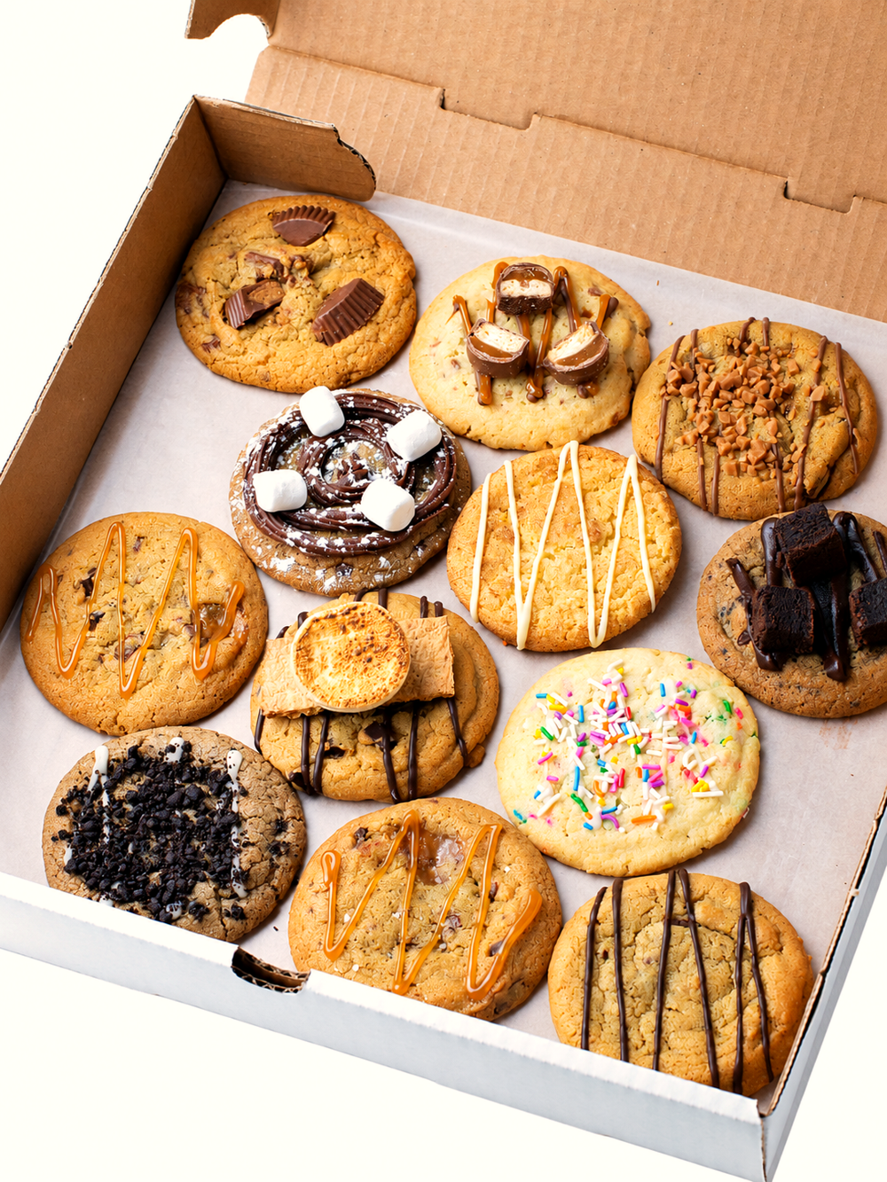Open Sweet Lou's cookie box